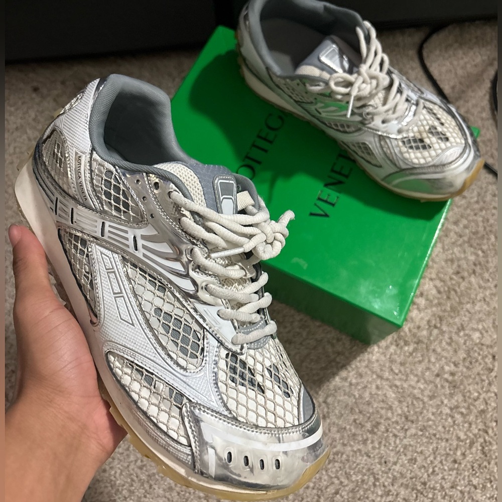 Bottega Veneta Orbits (White & Silver)